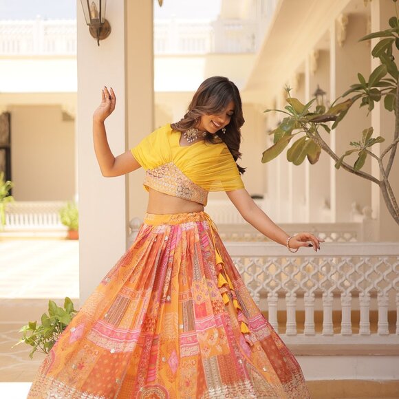 RUSSIAN SILK LEHENGA CHOLI - Picture 15 of 16